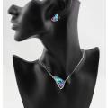 Butterfly Wing Blue Austria crystal Necklace  Fashion Jewelry 