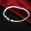 Virola Link Neck Chain & Bracelet Fashion  Jewellery Set 6mm 18k Silver