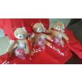 Personalised Bear with Personalised Blanket and Personalised Christmas bauble