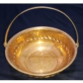 Beautiful Antique Brass Handle Bowl. Bowl size 17cm x 17cm