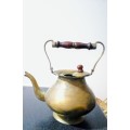 Very Old Antique Rare Find Brass Kettle, Wooden Handle Unknown Origin or year