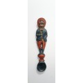 Possible One of a Kind Collectable Antique Large Wood Crafted Spoon of Unknown Spanish Man