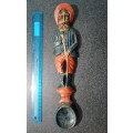 Possible One of a Kind Collectable Antique Large Wood Crafted Spoon of Unknown Spanish Man