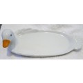 Vintage French Duck Shaped ceramic Foie Gras Serving Dish / French kitchen