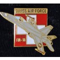 Collectable Swiss Army F-18 Pin Badge