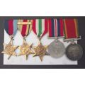 WORLD WAR 2 MEDAL GROUP INCL AFRICA STAR WITH 8th ARMY CLASP NAMED&NUMBERED 1st COY SAEC WITH PAPERS