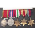 WORLD WAR 2 MEDAL GROUP INCL AFRICA STAR WITH 8th ARMY CLASP NAMED&NUMBERED 1st COY SAEC WITH PAPERS