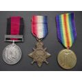 1906 NATAL REBELLION MEDAL WITH CLASP TO A TROOPER IN THE NATAL CARBINEERS&WW I MEDALS 1st CLASS W/O