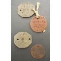 WORLD WAR 2 SOUTH AFRICAN MEDICAL CORPS & SOUTH AFRICAN INFANTRY DOG TAGS NAMED TO THE SAME PERSON