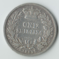 1859 GREAT BRITAIN QUEEN VICTORIA ONE SHILLING SILVER COIN
