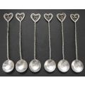 UNION OF SOUTH AFRICA SIX PENCE SILVER COIN SPOONS x 6