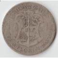 1924 UNION OF SOUTH AFRICA 2 SHILLINGS SILVER COIN