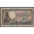 1941 SOUTH AFRICA J POSTMUS ONE POUND BANKNOTE