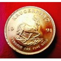 1991 KRUGER RAND 1 OUNCE .. 34 GRAMS 22ct