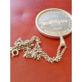 STERLING SILVER BELCHER CHAIN AND  PENDANT COIN. 38 GRAMS
