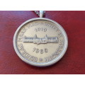 STERLING SILVER BELCHER CHAIN AND  PENDANT COIN. 38 GRAMS