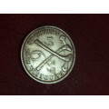 1939 SOUTHERN RHODESIA STERLING SILVER 6 PENCE