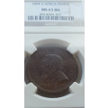 1894  ZAR  PENNY  GRADED MS 63 BN  BY NGC