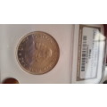 VERY RARE 1962  RSA SILVER 20 CENTS WITH LARGE 2  GRADED MS 63   BY NGC