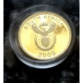 1 / 10 th 24  ct SOLID GOLD RSA R1 dated  2009... 3 available. .. bid per coin
