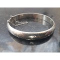 Vintage beautifully engraved  sterling silver bangle