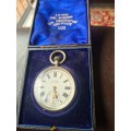 Antique solid 0.935 silver Swiss pocket watch  RW BARR. Weight 123.74 GRAMS .935 SILVER