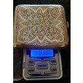 Vintage sterling silver cigarette box.  Weight 93 grams sterling silver