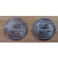 PAIR OF NELSON MANDELA R 5 COINS 1994 PRESIDENTIAL INAUGURATION X UNCIRCULATED