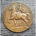 Bronze world fair medal issued for the 1910 Brussels World`s Fair. Godefroid Devreese (1861-1941).