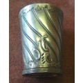VINTAGE -  POSSIBLY GERMAN 800 SILVER SHOT GLASS. PLEASE READ CAREFULLY