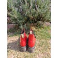 Genuine Vintage Dr Martens Red with Heel Made in England Size 4 VGC
