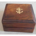 Sundial compass brass in Rosewood presentation box                    nb3