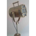 Wood and aluminium tripod lamp stand and feature lamp fitting
