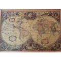 World map vintage style distressed poster