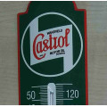 Castrol metal enamel thermometer.