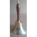 Hand bell school bell solid brass 14cm diameter
