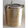 Ice bucket/wine chiller solid brass nautical port hole