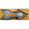 Beer bar, metal light sign.
