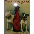 Tennents Larger Beer metal sign