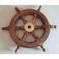 Ships wheel rosewood and brass. 30cm
