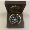 Compass fitted in a rosewood box