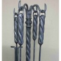 5pcs Twist Wrought Iron Companion set with African broom.
