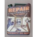 Repair full service, mechanic on duty metal garage / wall decor.