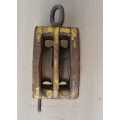 Vintage Wooden double Pulley. OLD