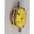 Vintage Wooden double Pulley. OLD
