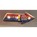 Drink cold beer, bar metal retro light sign. (Battery powered)