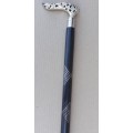 Walking stick. Rosewood with beautiful silver handle and rubber non slip bottom tip