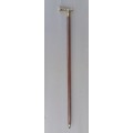 Walking stick. Rosewood with beautiful brass handle and rubber non slip bottom tip