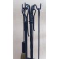 5pcs Roman Wrought Iron Companion Set With African Broom