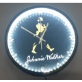 Johnnie Walker Illuminated Clock 35cm Diameter.